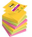 Post-It Super Sticky Pack de 6 Blocs de 90 Notas Adhesivas Reposicionables - Forma Cuadrada - 76x76mm - en Zig-Zag - Colores Sur