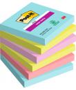 Post-It Super Sticky Pack de 6 Blocs de 90 Notas Adhesivas Reposicionables - Forma Cuadrada - 76x76mm - Colores Surtidos