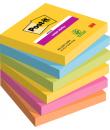 Post-It Super Sticky Pack de 6 Blocs de 90 Notas Adhesivas Reposicionables - Forma Cuadrada - 76x76mm - Colores Surtidos
