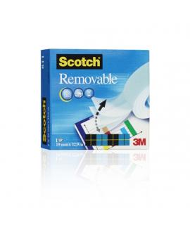 Scotch Cinta Adhesiva Invisible - Reutilizable - 19mm x 33m - Color Transparente