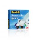 Scotch Cinta Adhesiva Invisible - Reutilizable - 19mm x 33m - Color Transparente