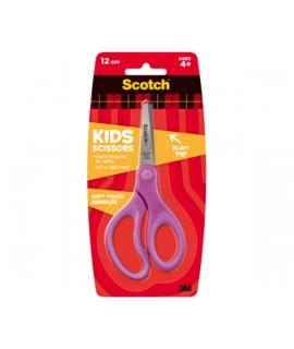 Scotch Tijeras Infantiles - Punta Redondeada - 12cm - Tacto Suave - Color Morado