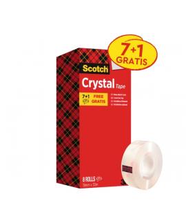 Scotch Pack de 8 Cintas Adhesivas - 19mm x 33m - Promocion 7 + 1 Gratis - Color Transparente