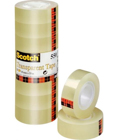 Scotch Pack de 8 Cintas Adhesivas - 19mm x 33m - Color Transparente