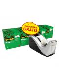 Scotch Magic Pack de 16 Cintas Adhesivas - 19mm x 33m - Promocion Dispensador Gratis - Color Negro/Gris