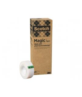 Scotch Magic Pack de 9 Cintas Adhesivas - 66% Adhesivo Vegetal - 19mm x 33m - Color Transparente