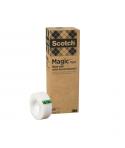 Scotch Magic Pack de 9 Cintas Adhesivas - 66% Adhesivo Vegetal - 19mm x 33m - Color Transparente