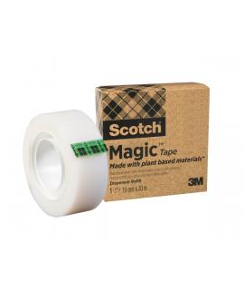 Scotch Magic Cinta Adhesiva - 66% Adhesivo Vegetal - 19mm x 30m - Color Transparente