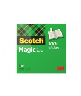 Scotch Magic Cinta Adhesiva Invisible - 12mm x 33m - Color Transparente