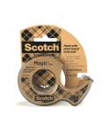 Scotch Magic Cinta Adhesiva - 66% Adhesivo Vegetal - 19mm x 20m - Incluye Dispensador - Color Blanco