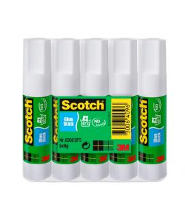 Scotch Pack de 5 Pegamentos en Barra Adhesivo Solido - 8gr por Unidad - Color Transparente