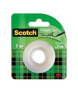 Scotch Magic Cinta Adhesiva Invisible - Recambio - 19mm x 25m - Color Transparente