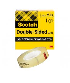 Scotch Cinta Adhesiva de Doble Cara - 12mm x 22.8m - Color Transparente