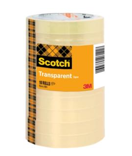 Scotch Pack de 10 Cintas Adhesivas - 15mm x 66m - Color Transparente