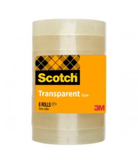 Scotch Pack de 8 Cintas Adhesivas - 19mm x 66m - Color Transparente