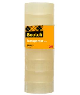 Scotch Pack de 8 Cintas Adhesivas - 19mm x 33m - Color Transparente