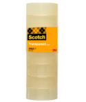 Scotch Pack de 8 Cintas Adhesivas - 19mm x 33m - Color Transparente