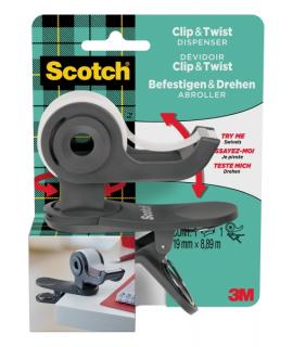 Scotch Dispensador de Cinta Adhesiva - para Cintas de hasta 19mm x 8.89m - Incluye Cinta Adhesiva - Color Gris