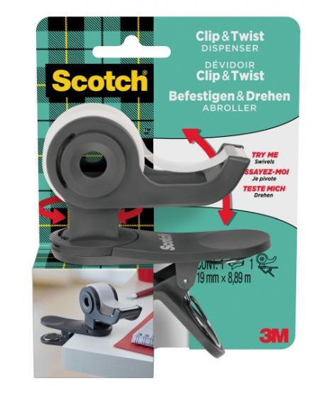 Scotch Dispensador de Cinta Adhesiva - para Cintas de hasta 19mm x 8.89m - Incluye Cinta Adhesiva - Color Gris