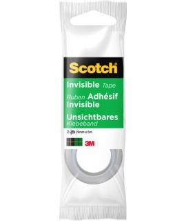 Scotch Magic Pack de 2 Cintas Adhesivas Invisible - 19mm x 6m - Color Transparente