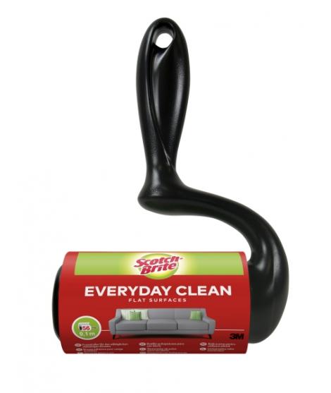 Scotch-Brite Everyday Clean Rodillo Quitapelusas Adhesivo - 56 Hojas - Color Negro