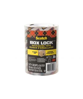 Scotch Box Lock Pack de 3 Precintos de Embalaje - 48mm x 50m - Color Transparente
