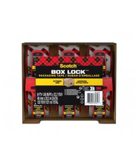 Scotch Box Lock Pack de 6 Precintos de Embalaje - 48mm x 20.3m - Incluye Dispensador - Color Transparente