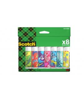 Scotch Pack de 8 Pegamentos en Barra Adhesivo Solido - 8gr por Unidad - Color Transparente