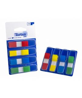 Tartan Pack de 4 Dispensadores de 35 Marcadores Adhesivos Reposicionables - 11x43mm - Colores Surtidos