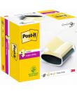 Post-It Super Sticky Dispensador con Bloc de 90 Z-Notas Adhesivas - Dispensador Pro - Forma Cuadrada - 76x76mm - Color Negro