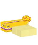 Post-It Super Sticky Pack de 24 Blocs de 90 Notas Adhesivas Reposicionables - 76x76mm - Promocion 20 Blocs + 4 Gratis - Paquete 