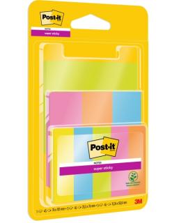 Post-It Super Sticky Pack de 9 Blocs de 45 Notas Adhesivas Reposicionables - 100% PEFC - Colores Surtidos