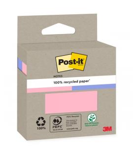 Post-It Pack de 2 Blocs de 100 Notas Adhesivas Recicladas - Forma Cuadrada - Colores Surtidos