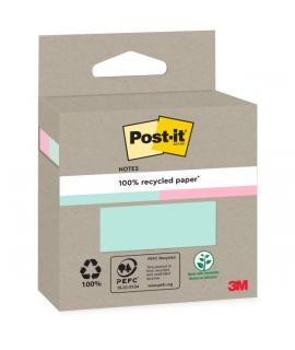 Post-It Pack de 2 Blocs de 100 Notas Adhesivas Recicladas - Forma Cuadrada - Colores Surtidos