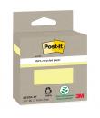 Post-It Pack de 2 Blocs de 100 Notas Adhesivas Recicladas - Forma Cuadrada - Color Amarillo Claro