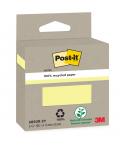 Post-It Pack de 2 Blocs de 100 Notas Adhesivas Recicladas - Forma Cuadrada - Color Amarillo Claro