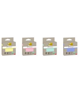 Post-It Bloc de 100 Notas Adhesivas Recicladas - Forma Cuadrada - Colores Surtidos