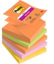 Post-It Super Sticky Pack de 5 Blocs de 90 Notas Adhesivas Reposicionables - Forma Cuadrada - 76x76mm - en Zig-Zag - Colores Sur