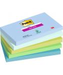 Post-It Super Sticky Pack de 5 Blocs de 90 Notas Adhesivas Reposicionables - Forma Rectangular - 127x76mm - Colores Surtidos