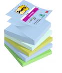 Post-It Super Sticky Pack de 5 Blocs de 90 Notas Adhesivas Reposicionables - Forma Cuadrada - 76x76mm - en Zig-Zag - Colores Sur