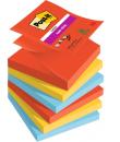 Post-It Super Sticky Pack de 6 Blocs de 90 Notas Adhesivas Reposicionables - Forma Cuadrada - 76x76mm - en Zig-Zag - Colores Sur