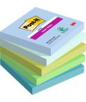 Post-It Super Sticky Pack de 5 Blocs de 90 Notas Adhesivas Reposicionables - Forma Cuadrada - 76x76mm - Colores Surtidos