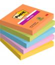 Post-It Super Sticky Pack de 5 Blocs de 90 Notas Adhesivas Reposicionables - Forma Cuadrada - 76x76mm - Colores Surtidos