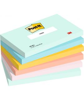 Post-It Pack de 6 Blocs de 100 Notas Adhesivas Reposicionables - Forma Rectangular - 76x127mm - Colores Surtidos