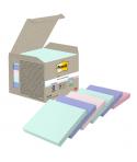 Post-It Pack de 6 Blocs de 100 Notas Adhesivas Recicladas - Forma Cuadrada - 76x76mm - Colores Surtidos