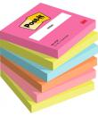 Post-It Pack de 6 Blocs de 100 Notas Adhesivas Reposicionables - Forma Cuadrada - 76x76mm - Colores Surtidos