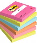Post-It Pack de 6 Blocs de 100 Notas Adhesivas Reposicionables - Forma Cuadrada - 76x76mm - Colores Surtidos
