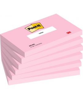 Post-It Pack de 6 Blocs de 100 Notas Adhesivas Reposicionables - Forma Rectangular - 76x127mm - Color Rosa