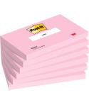 Post-It Pack de 6 Blocs de 100 Notas Adhesivas Reposicionables - Forma Rectangular - 76x127mm - Color Rosa