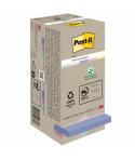 Post-It Pack de 16 Blocs de 100 Notas Adhesivas Recicladas - Forma Cuadrada - 76x76mm - Colores Surtidos